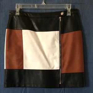I.N.C Pleather Colorblock Skirt